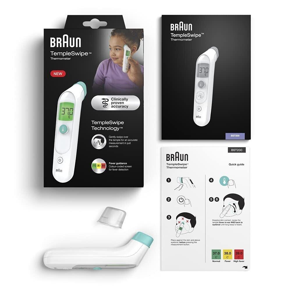 Braun TempleSwipe Stirnthermometer (farbcodierte Temperaturanzeige, sicher, hygi