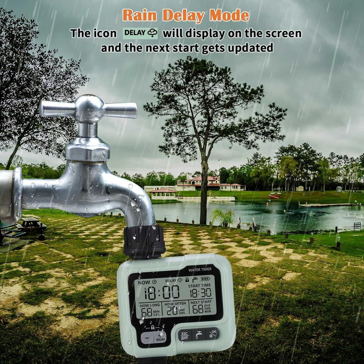 Crosofmi Bewässerungs-Timer Garten-Rasen-Wasserhahn Sprinkler-Timer