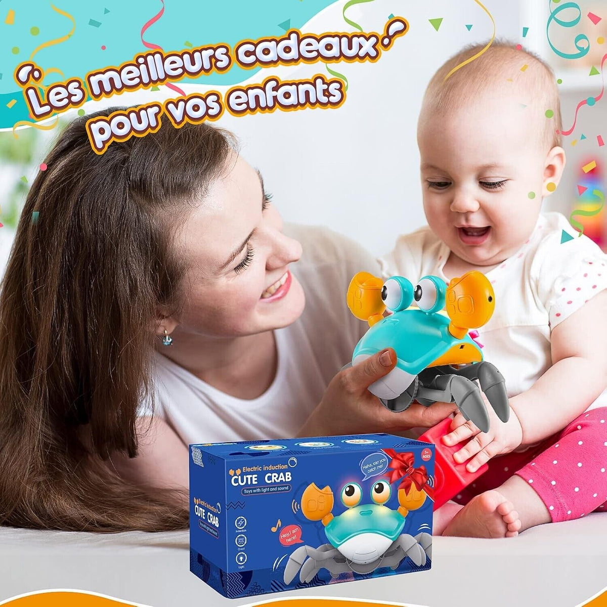 Baby Spielzeug ab 1 Jahr Mädchen Junge, Krabbe Krabbelspielzeug Musik & Licht