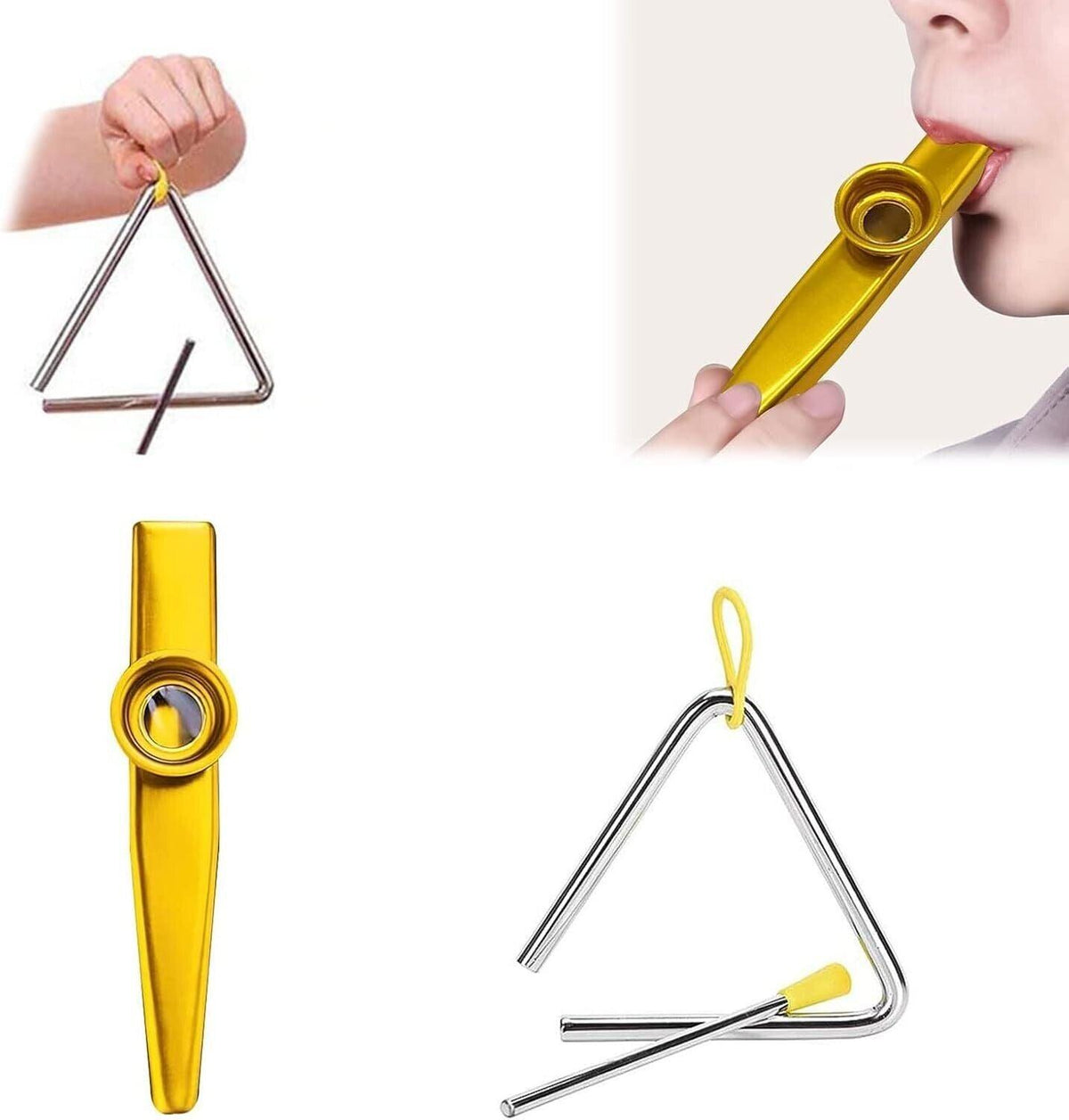 Kazoo, Schlagtriangel, Kinderkazoo, Triangelinstrument, Metallkazoo,