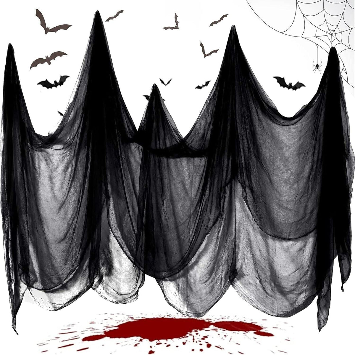 KIPIDA Halloween Dekostoff, 210x500cm Halloween Party Deko, Halloween Deko Horro