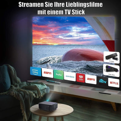 Wimius Full HD 1080P 25000 Lumen Beamer 5G WiFi Bluetooth Beamer Unterstützung 4