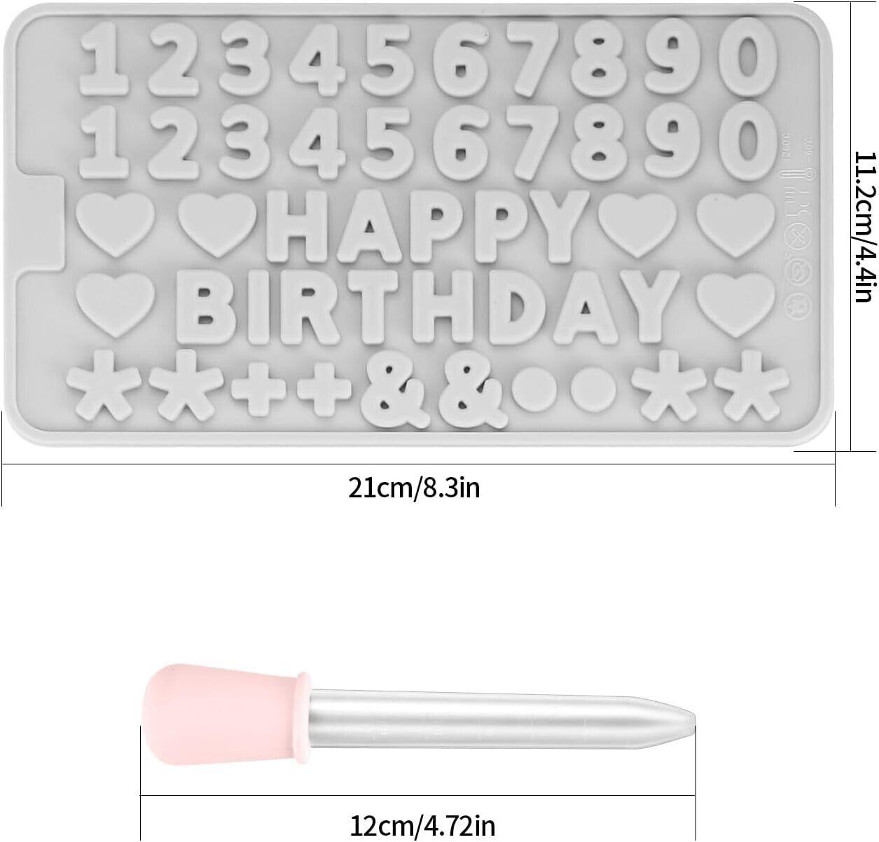 2 Stück Buchstaben Silikonformen, Pralinenform Silikon, Zahlen Fondant Schokolad
