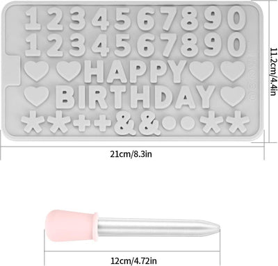 2 Stück Buchstaben Silikonformen, Pralinenform Silikon, Zahlen Fondant Schokolad