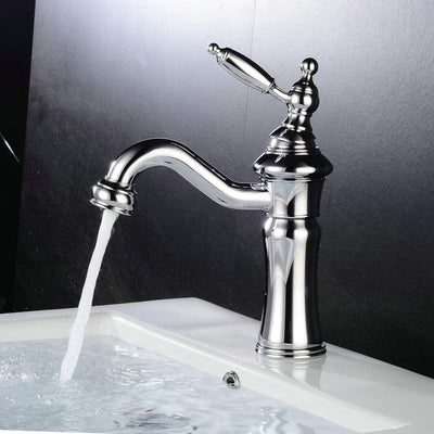 Leekayer Waschtischarmaturen Waschbecken Wasserhahn Chrom Einhand Messing Einloc