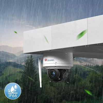 Ctronics 530C-Weiß- 2K 4MP PTZ Überwachungskamera Aussen - inkl. SD-KARTE
