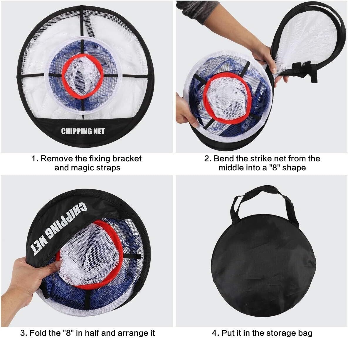 Maxjaa Golfnetz Pop-up Chipping Net 20'' 3 Ebenen Golf Schlagen Netze Leicht(F3)