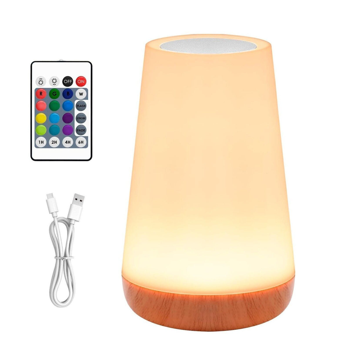 LED Nachttischlampe Nachtlicht Touch RGB mit 13 Farben 5 Helligkeitsstufen (A3)