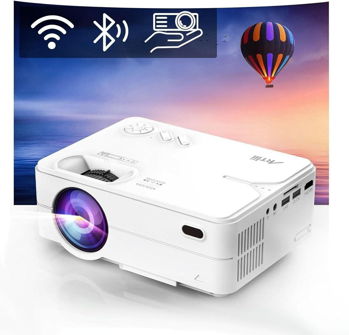 Artlii Enjoy2 WiFi Wireless LED Beamer Kompatibel mit PS4, X-Box WLAN Bluetooth
