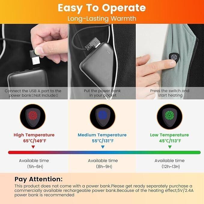 ISOPHO Beheizte Weste Damen Herren, Beheizbare Weste USB Lade Heizweste Unisex W