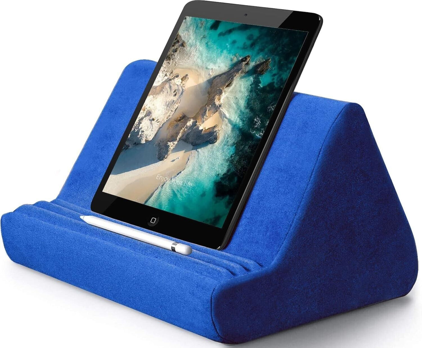 Tablet-Ständerkissen mit TascheTablet-iPad-(E)Bücherständer schwarz