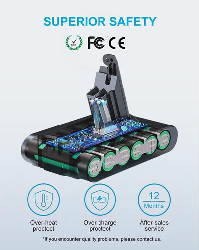 DTK Ersatzakku für Dyson Staubsauger V6 Akku Batterie DC58 DC59 DC61 DC62 Animal