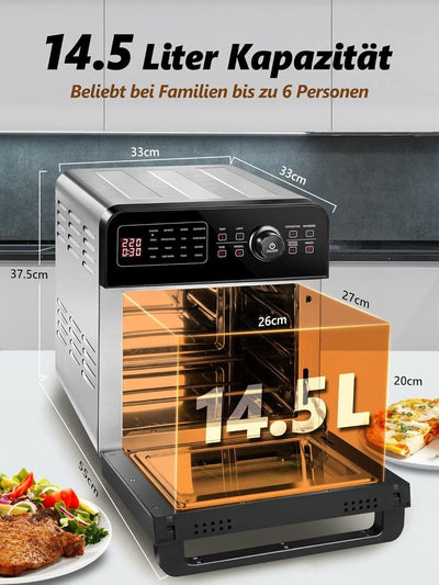 MICHELANGELO Heißluftfritteuse 14.5L Digital Airfryer für Heimgebrauch 1700W