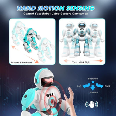 VATOS 2x Ferngesteuerte Roboter Ki Spielzeug Sprachwechsler-rekorder prog. Hand.