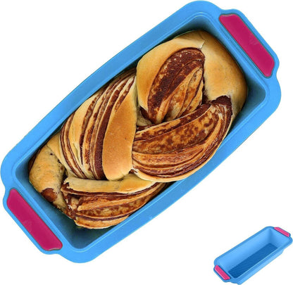 KeepingcooX Backen/Dose, 6,3 cm Tief Brot Kastenform Silikon Antihaft (Blau)