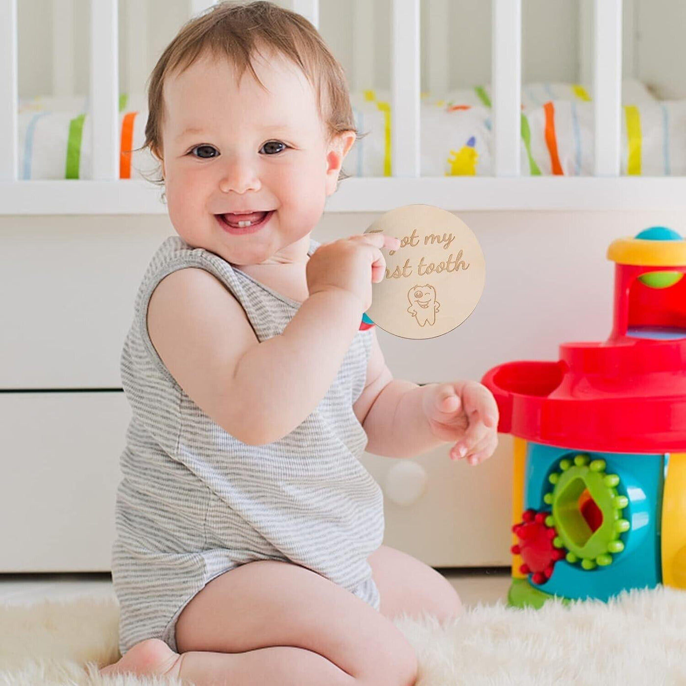 ZARAAFA Holz Meilensteinkarten Baby - Set 24 babykarten & 2 Bilderrahmen für Col