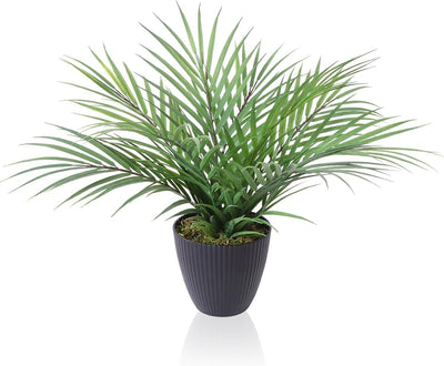 CROSOFMI Kunstpflanze 35 cm Mini Künstliche Pflanze Areca Palme Kunstpflanzen 2x