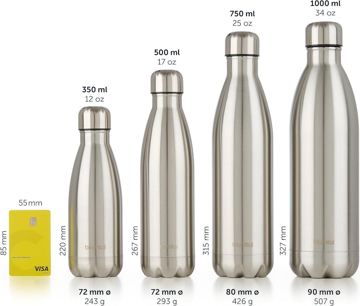 Blumtal Trinkflasche Edelstahl Charles - Thermosflasche 750 ml - BPA-frei