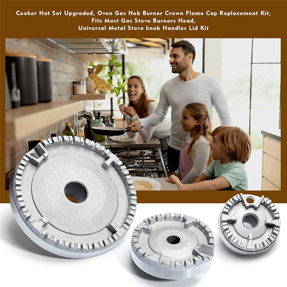 Herdhut-Set, Verbesserter Herddeckel, Backofen-Gasherd, Brennerkrone, Flamm G4W9