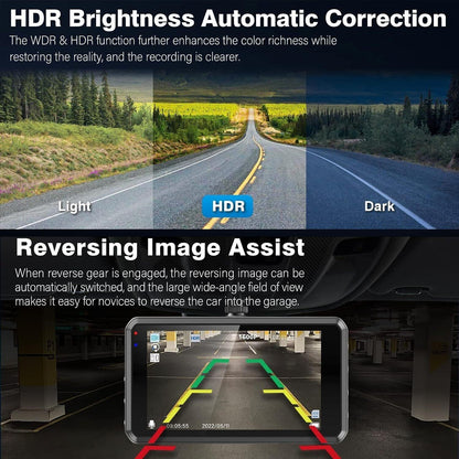 Miden S7 -  2,5K Dashcam vorne und hinten, 64G SD-Karte, 1600P+1080P FHD