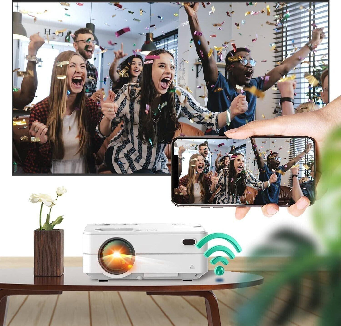 Artlii Enjoy2 WiFi Wireless LED Beamer Kompatibel mit PS4, X-Box WLAN Bluetooth