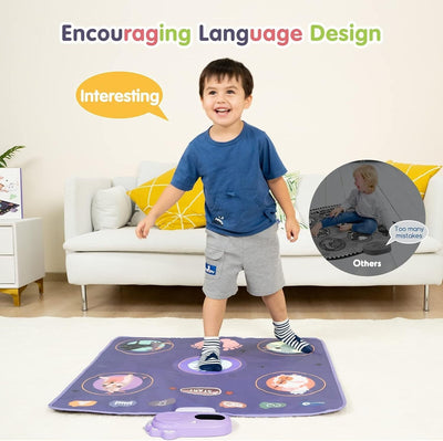 Tanzmatte Spielzeug für 3–8 Jahre Musikmatte + Musik-Player Tier-Leucht-Tanzpad