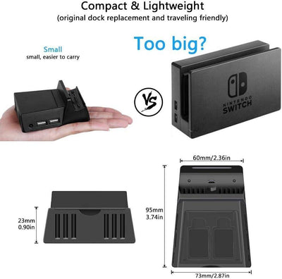 Atuten Mini tragbare Konvertierungsbasis für N-Switch Ladeständer für Nintendo S