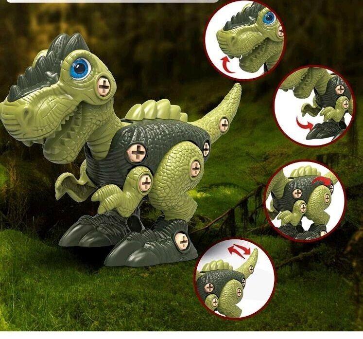 Starpony 3 Dinosaurier-Spielzeuge DIY STEM-Bauspielzeug-Set Kinder Bohrmaschine