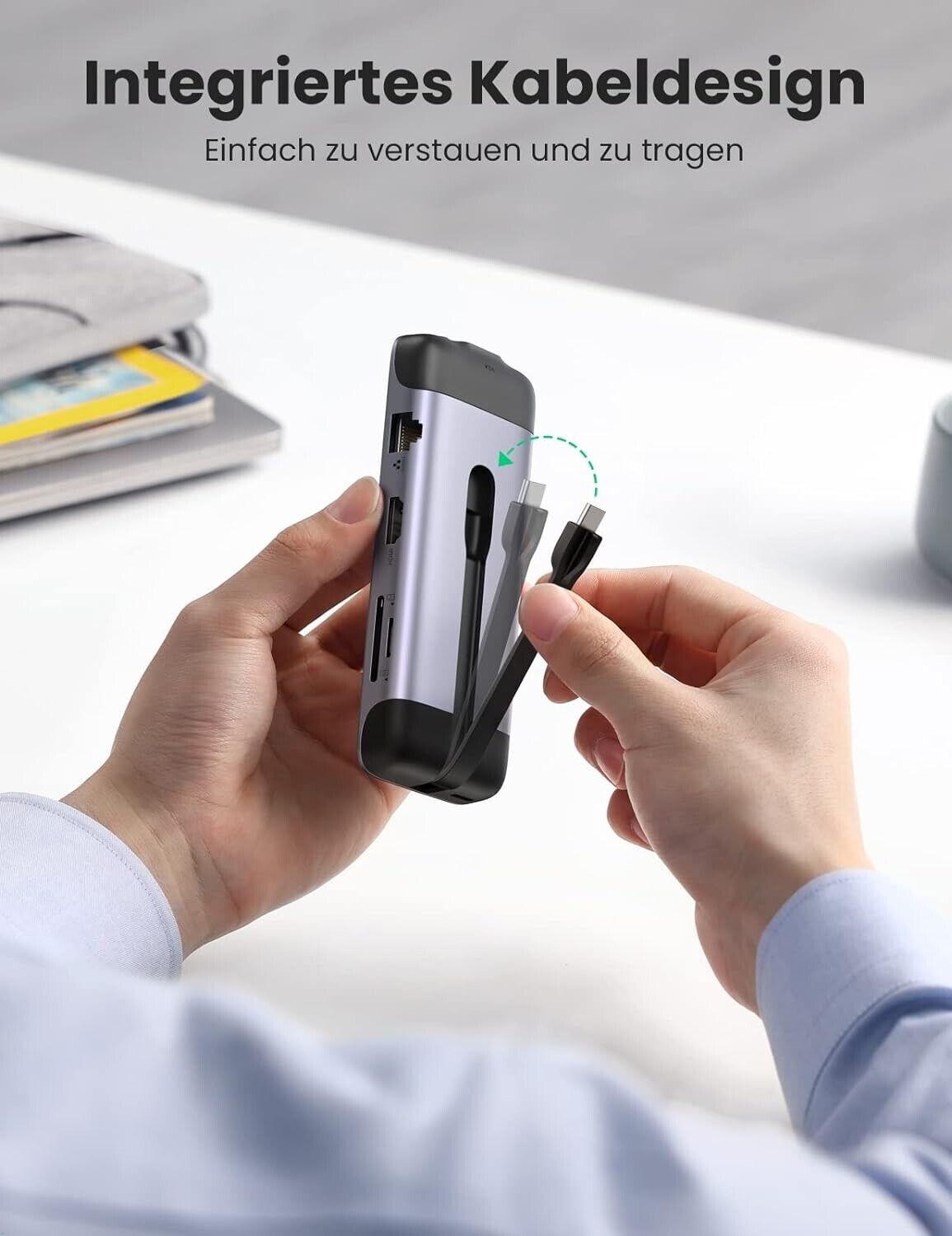 UGREEN USB-C Docking Station 9 in 1 USB C Hub mit HDMI, VGA, 100W PD, Gigabit Et