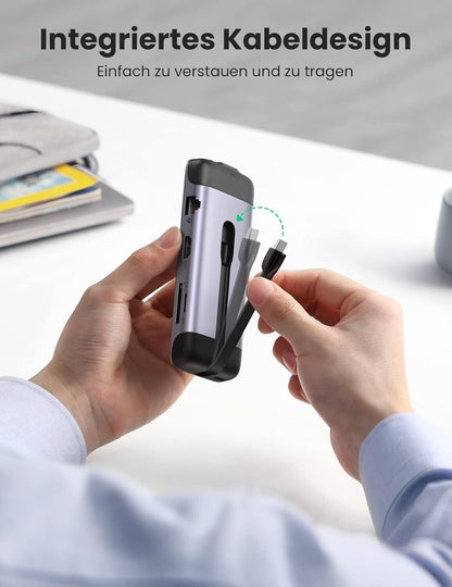 UGREEN USB-C Docking Station 9 in 1 USB C Hub mit HDMI, VGA, 100W PD, Gigabit Et
