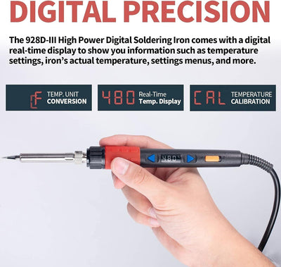 YIHUA 928D-III Lötkolben Set 110W digitales Temperaturstabilisierungsfunktion