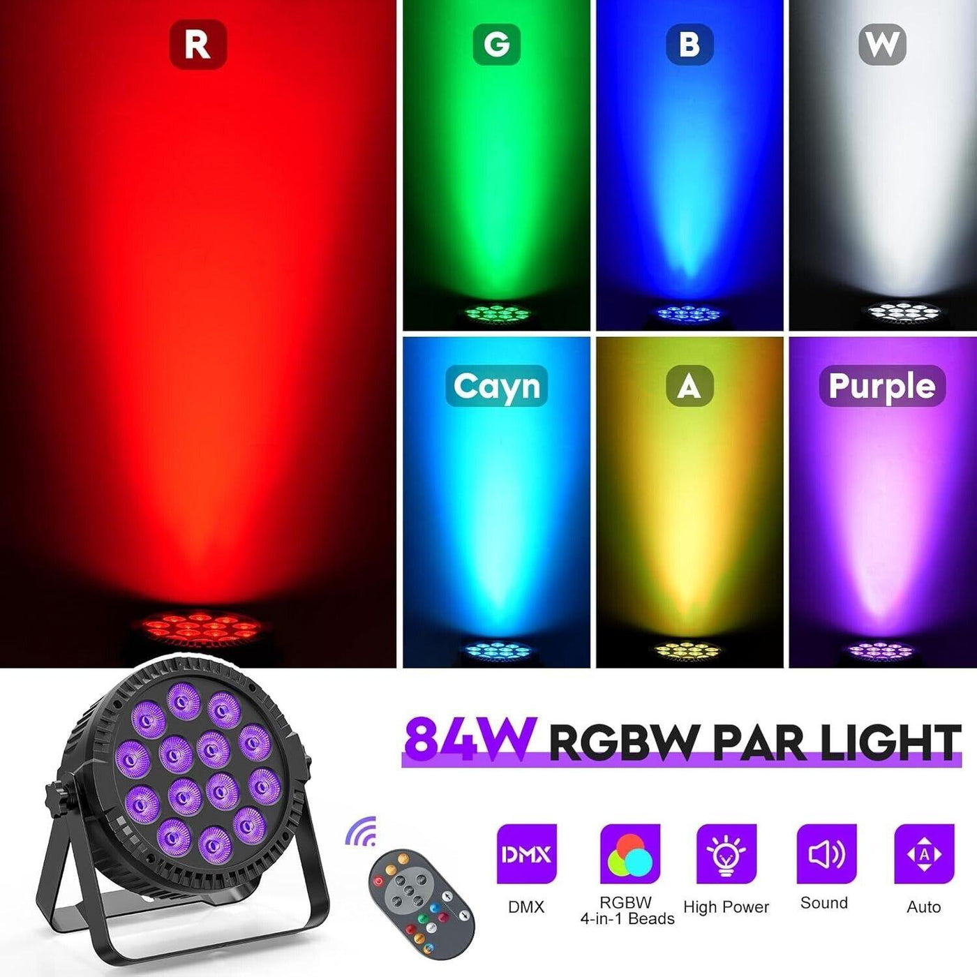 Spotlight Paar LED Party Lichter 14 * 6W RGBW DMX512 Disco DJ Lichter mit Fernbe