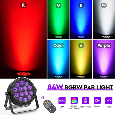 Spotlight Paar LED Party Lichter 14 * 6W RGBW DMX512 Disco DJ Lichter mit Fernbe