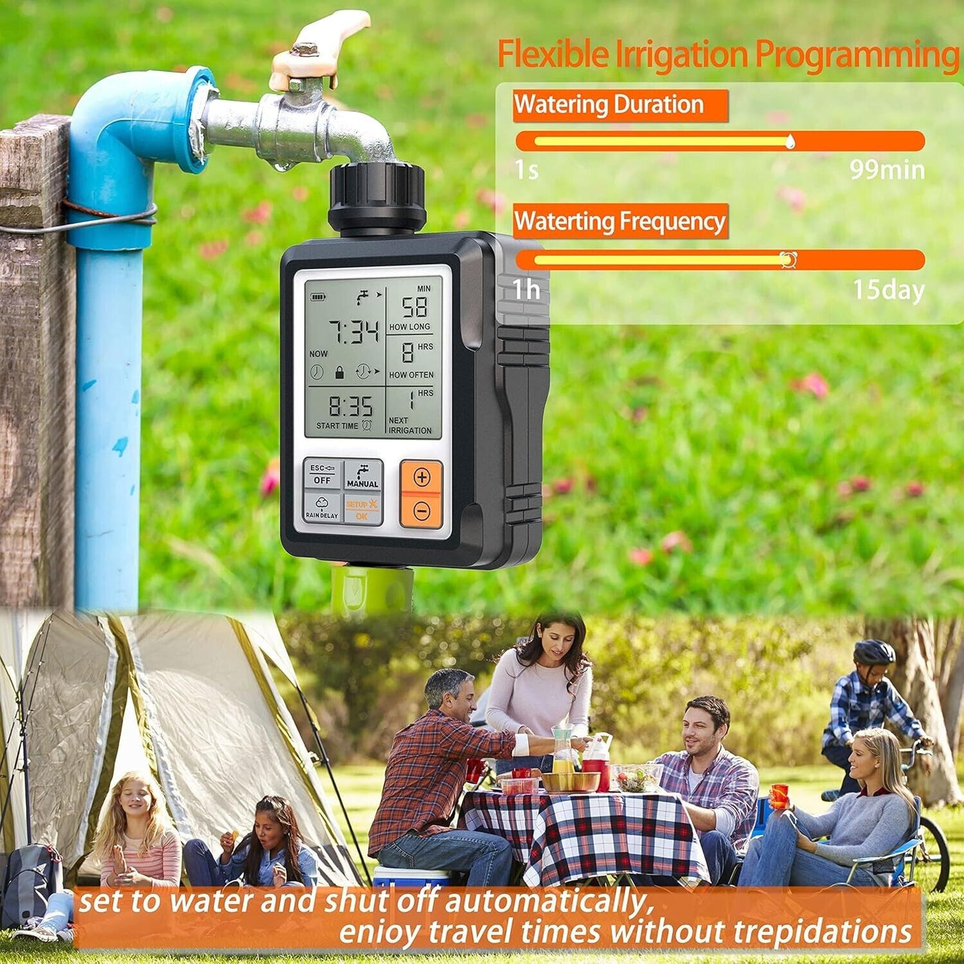 CROSOFMI Bewässerungscomputer Wasserzeitschaltuhr Garten 1 Programm