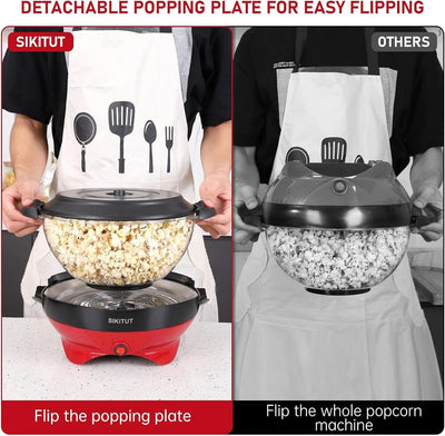 SIKITUT Popcornmaschine, Popcornmaker für Zuhause, Popcorn Popper Machine mit An