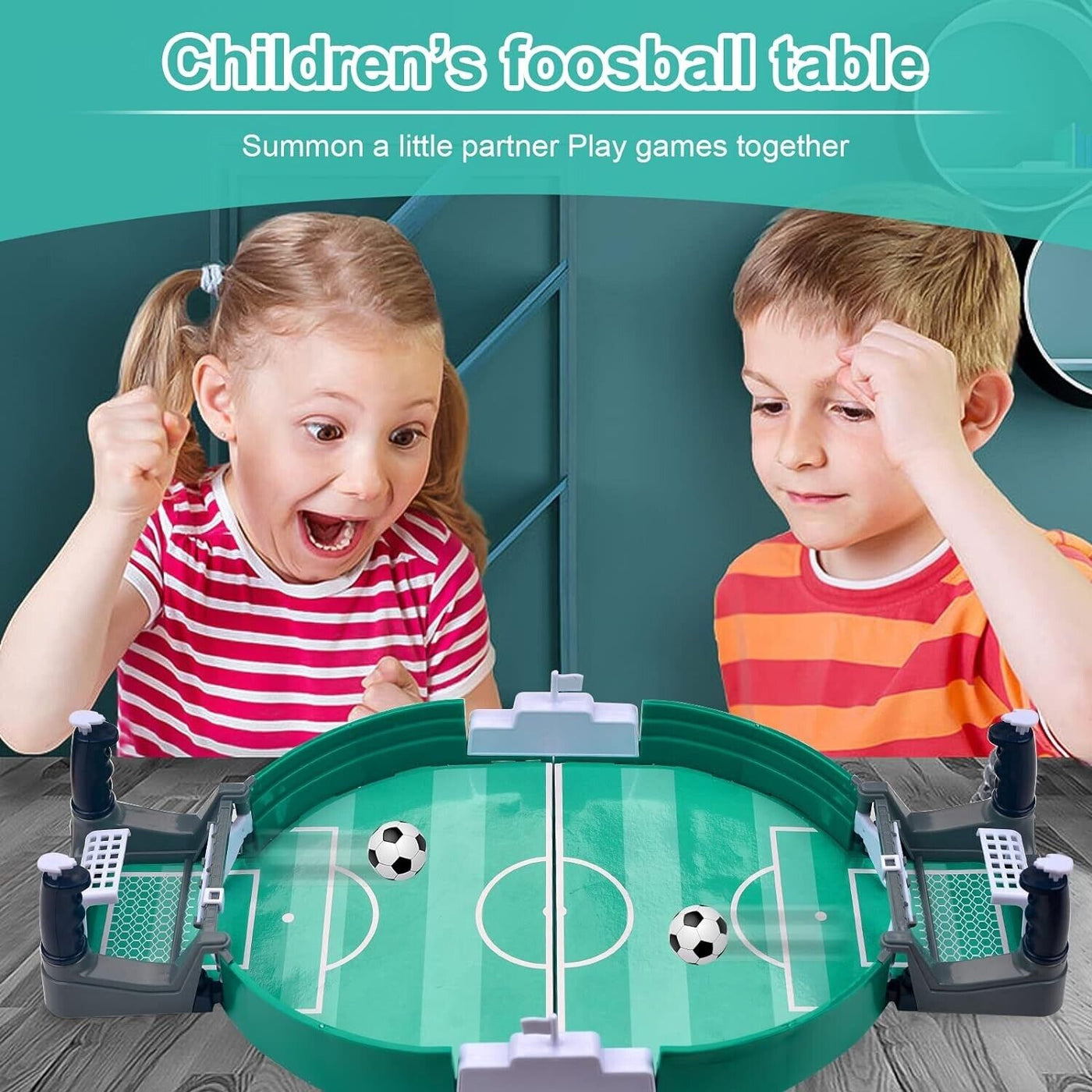 Tischfußballspiel mit 6 Fußbälle Mini Tischkicker Desktop Spielzeug Kinder