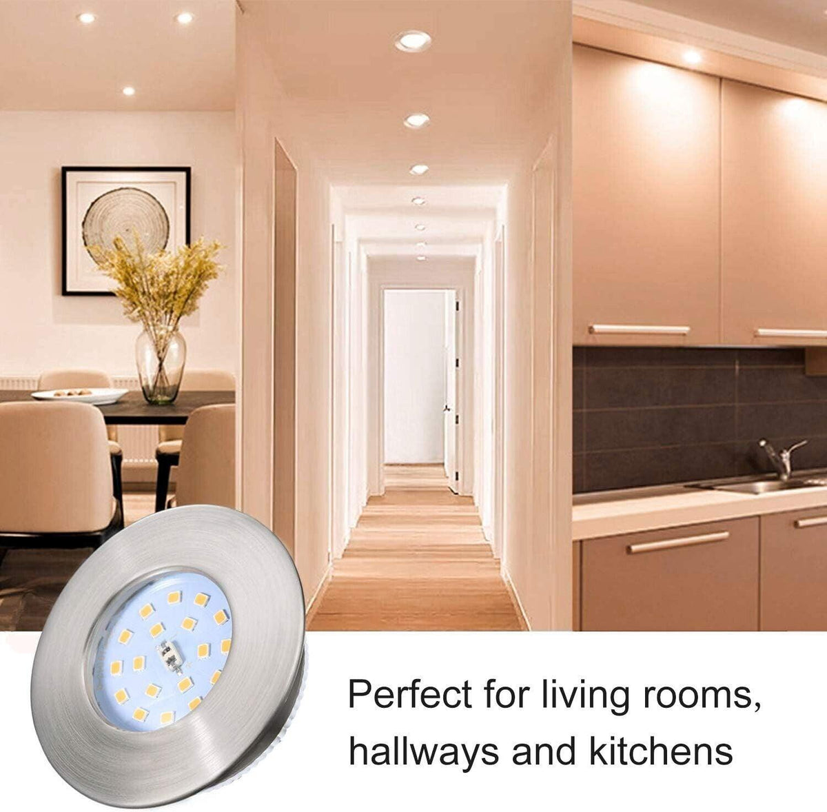Kimjo LED Einbaustrahler Ultra Flach 5W Warmweiss 3000K 10Stck