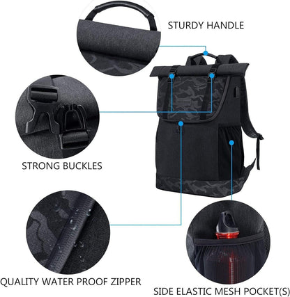 KROSER RollTop Rucksack, Laptop Rucksack 15,6 Zoll, Travel Backpack Wasserdicht