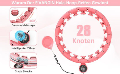 FIVANGIN Smart Weighted Hula Hoop, pink, mit Rundenzähler, neuwertig, OVP