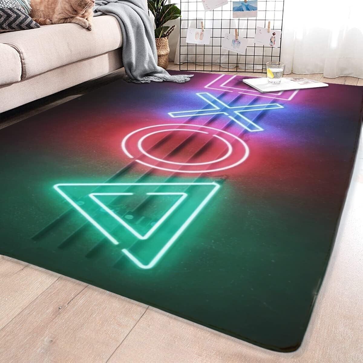 Fallenove Game Controller Teppich Floor Mat Playstation Gamingzimmer Rutschfest