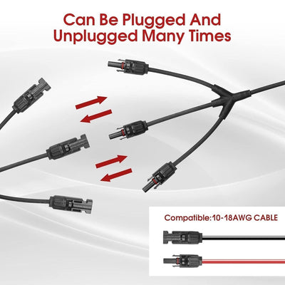 PAEKQ Solarkabel Y-Verteiler Solarpanel Kabel Y-Stecker Solar 4 mm² PV Parallela