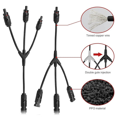 PAEKQ Solarkabel Y-Verteiler Solarpanel Kabel Y-Stecker Solar 4 mm² PV Parallela