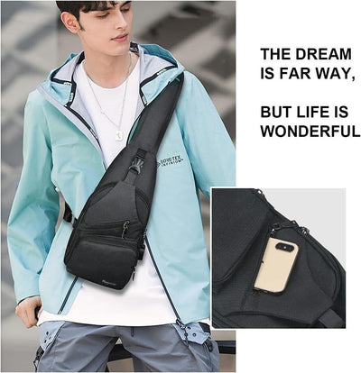 flintronic Brusttasche,Messenger Sling bag mit Verstellbarem,Herren Taschen Ruck