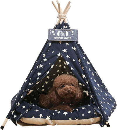 NUKied Tipi Zelt Haustiere Kissen Abnehmbar & Waschbar 51x51x61cm