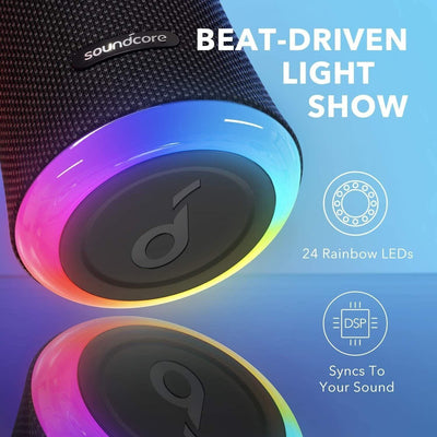 Soundcore Anker Flare 2 Bluetooth Lautsprecher - Schwarz, Wasserdicht