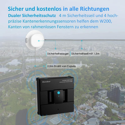 Mamibot W200 Hochwertig Kabellos Fensterputzroboter, Fensterputzer