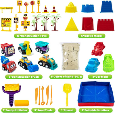 CROSOFMI Magic Sand Für Kinder Set Spielsand Faltbarer Sandkasten