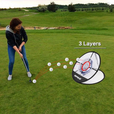 Maxjaa Golfnetz Pop-up Chipping Net 20'' 3 Ebenen Golf Schlagen Netze Leicht(F3)