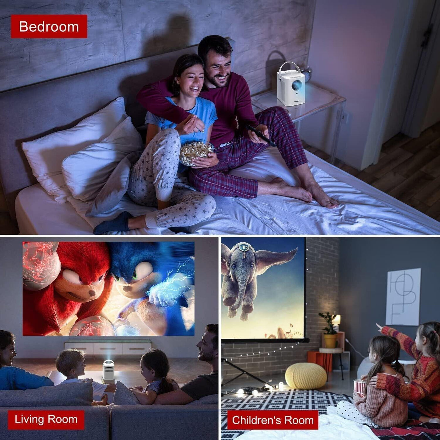 GammaBai Joy 5G/2.4G WiFi Bluetooth Projektor, Tragbar Projektor 1080P FHD