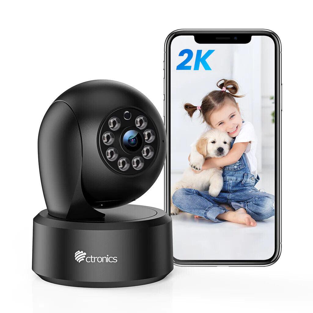 ctronics 710C-/710CB 2,5K 4MP Überwachungskamera Innen, 2,4/5Ghz WLAN